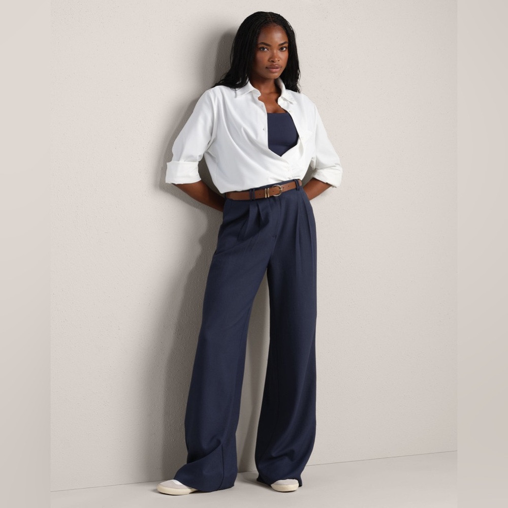 RHONE Navy Wide-Leg Women's Pants - Picture 2 of 16